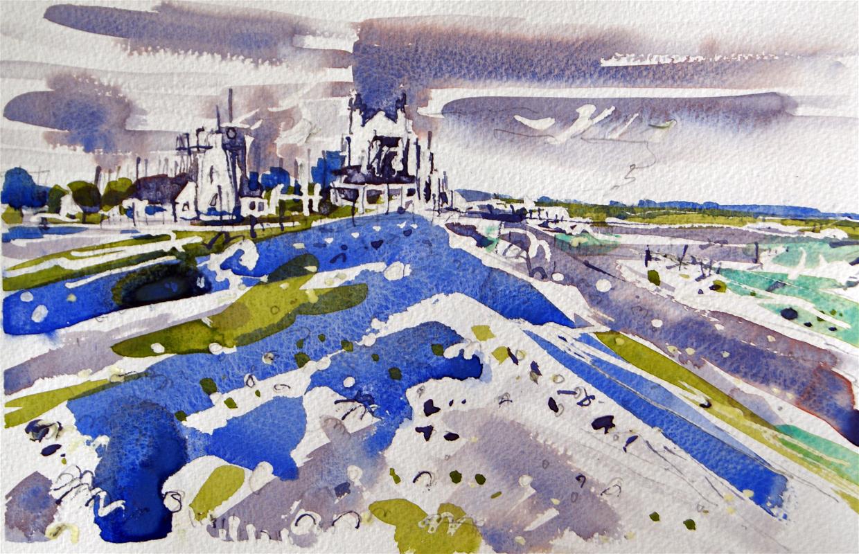 Watercolour painting of an Aldeburgh landscape