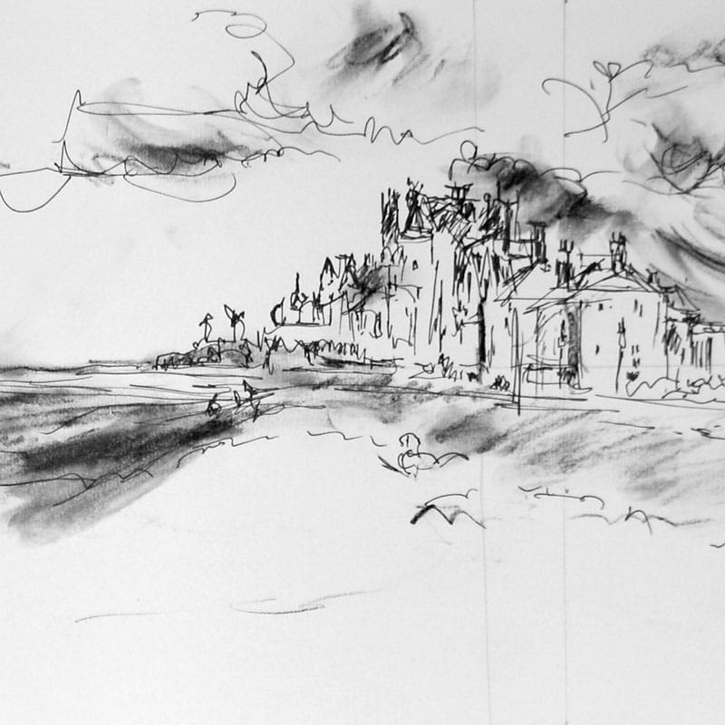 Drawing of Aldeburgh beach