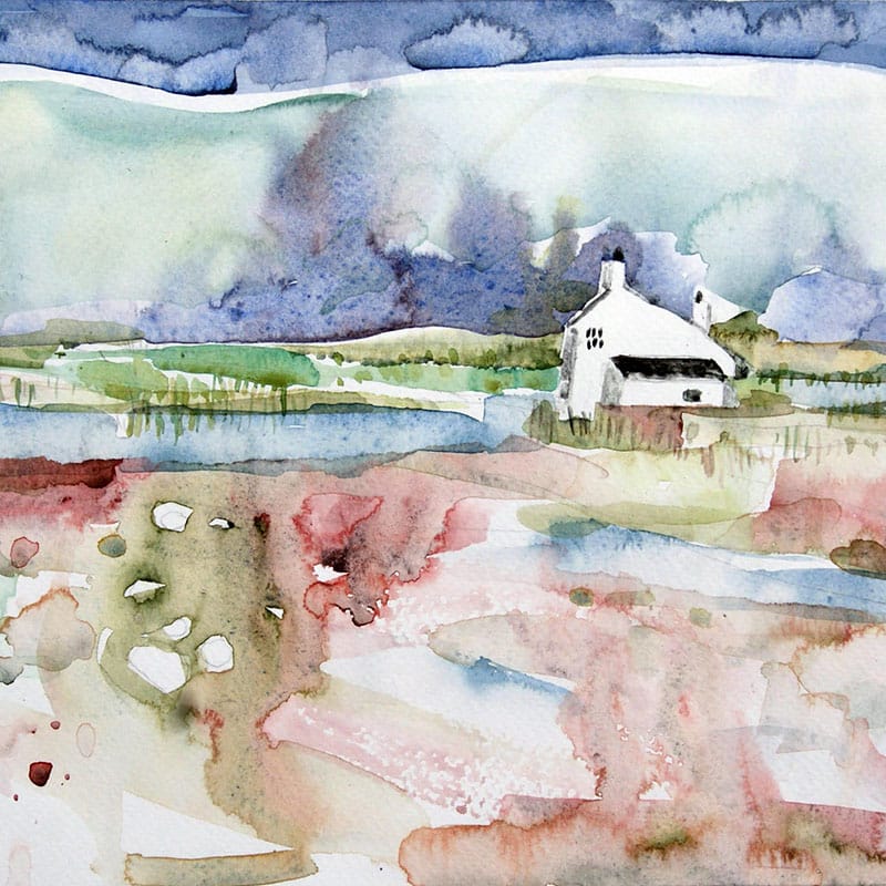 Watercolour painting of a house in Walberswick