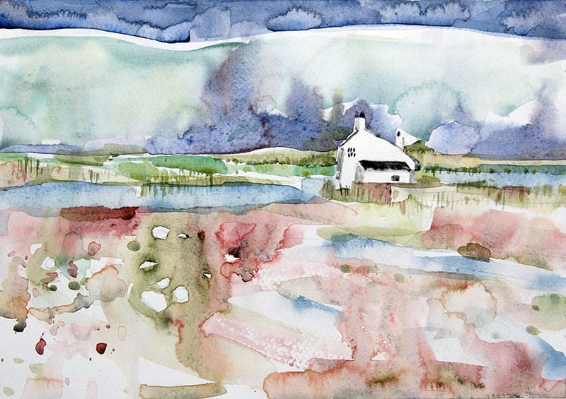 Watercolour painting of a house in Walberswick