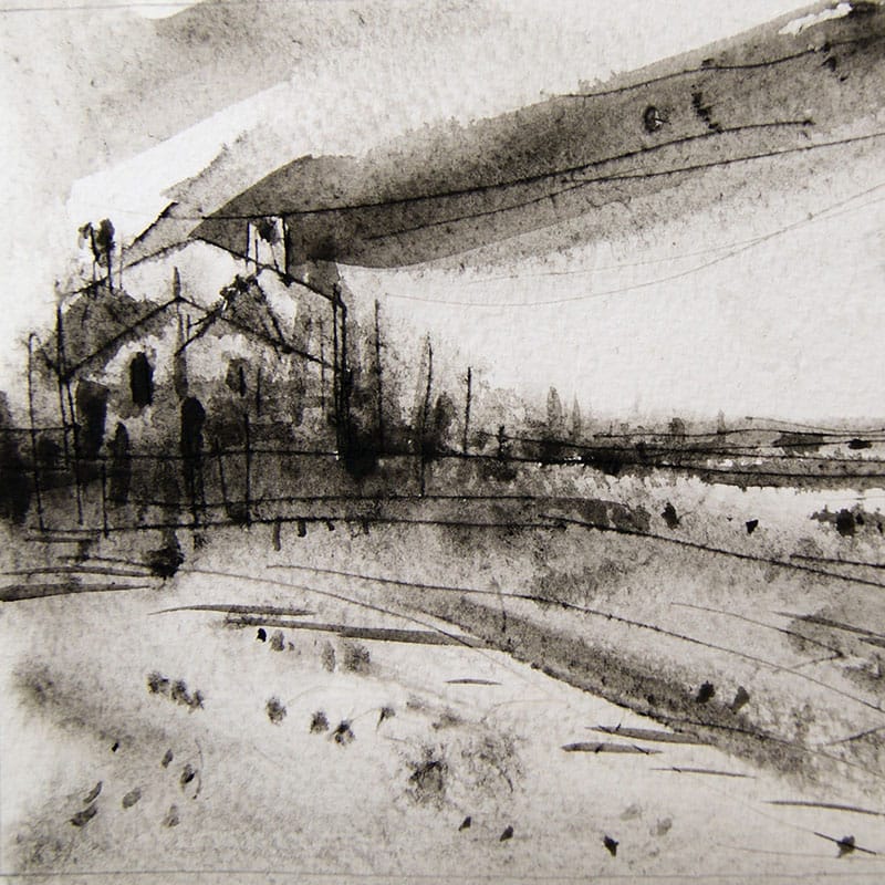 Watercolour painting of an Aldeburgh beach storm